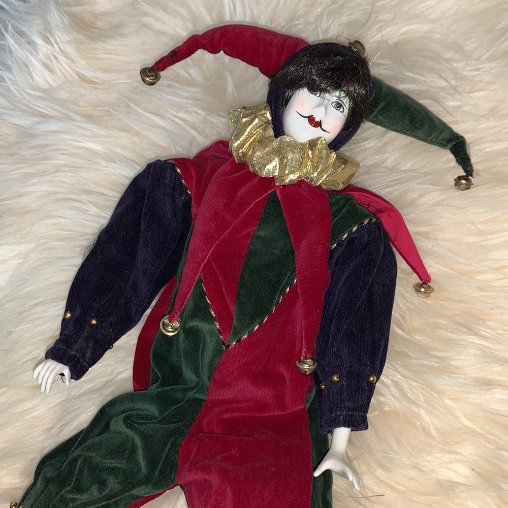 RARE male Harlequin jester doll
